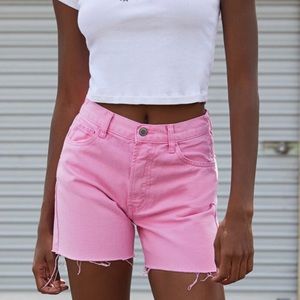 Cutoff denim shorts from pacsun hot pink